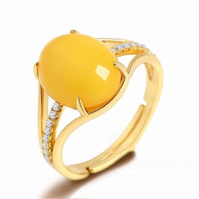 Trendy Yellow Cubic Zircon Stone Women Rings Delicate Accessories For Party Female Anniversary Gift Statement Jewelry