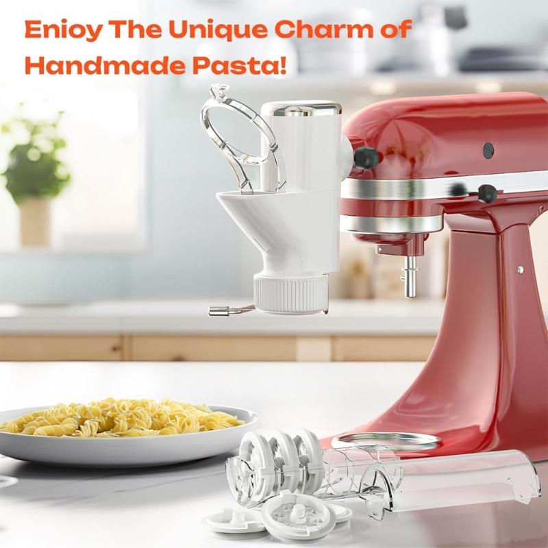 Washable Pastas Press Attachment With 7 Interchangeable Plates Kitchen Pastas Maker for Stand Mixers Accessories