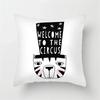Office Sofa Car Cushion Cover Cartoon Black and White Simple Line Printing Luxury Home Decoration Pillow Cover