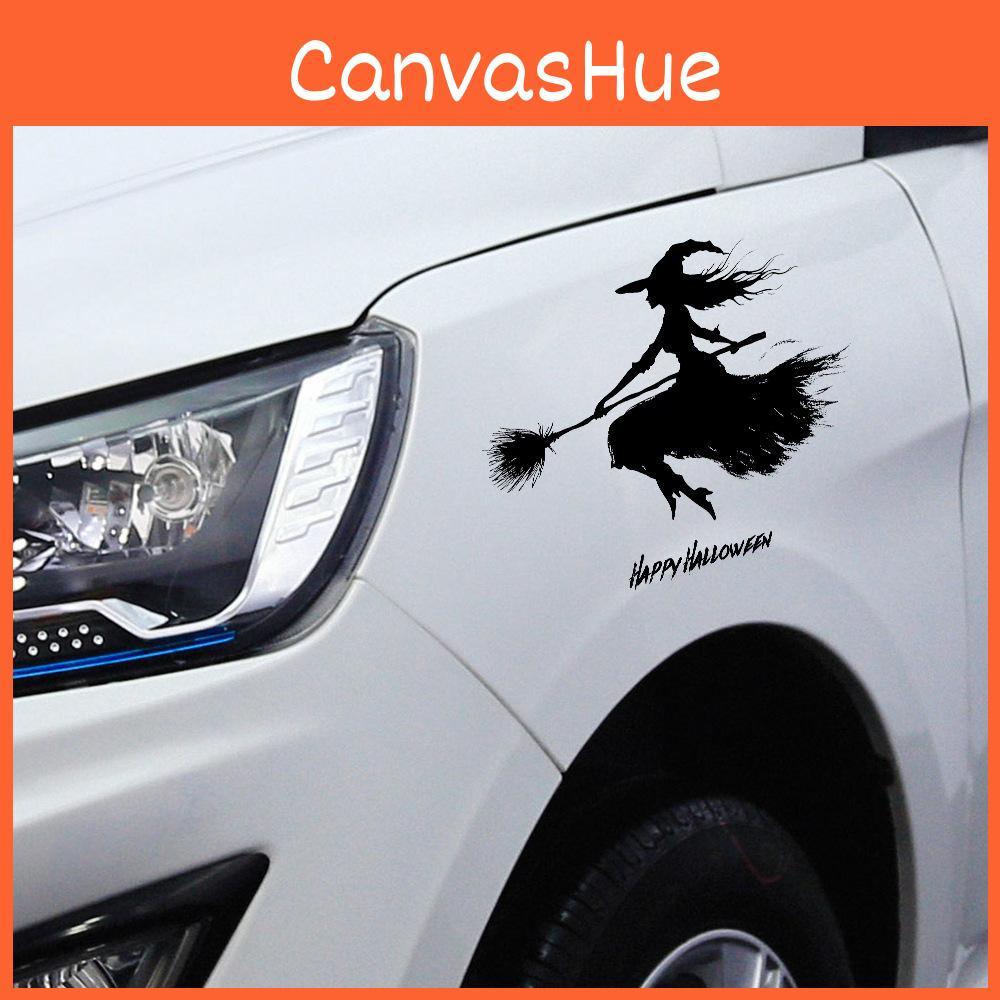 Halloween Schwarzer Besen Reitende Hexe Dekoration Klebemalerei Für Wand Auto Und