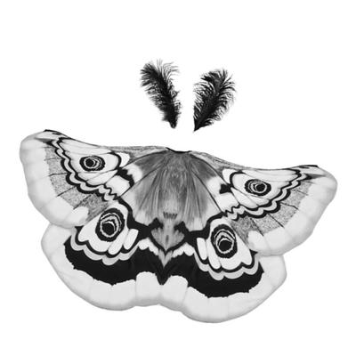 Moth Cape with Antennae Halloween Wings Costume Accessory Adult Apparel
