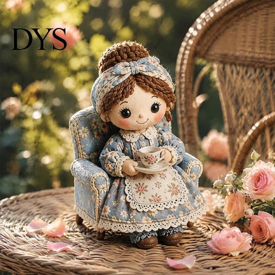 Zestawy do szycia do wystroju domu Patchwork Lalka Zestaw DIY, Urocza postać z tkaniny wypchana Rękodzieło Kwiatowa Dziewczynka Zestaw do rękodzieła dla dorosłych, Prezent Materiały rzemieślnicze