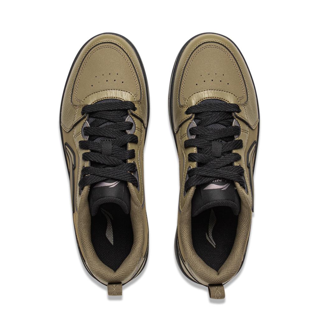 Li Ning Tian Ji Soft Classic Retro Sports Casual Shock Absorption Wear Resistant Low Top Skate Shoes Men Sneakers Sour-Bean-Green AGCV341-2