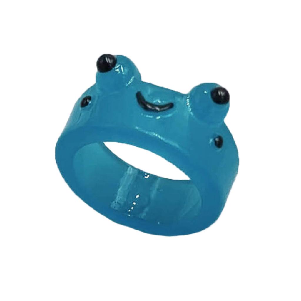 Glow In The Dark Rings Luminous Frog Ring Funny Animal Finger Ring Colored Ring