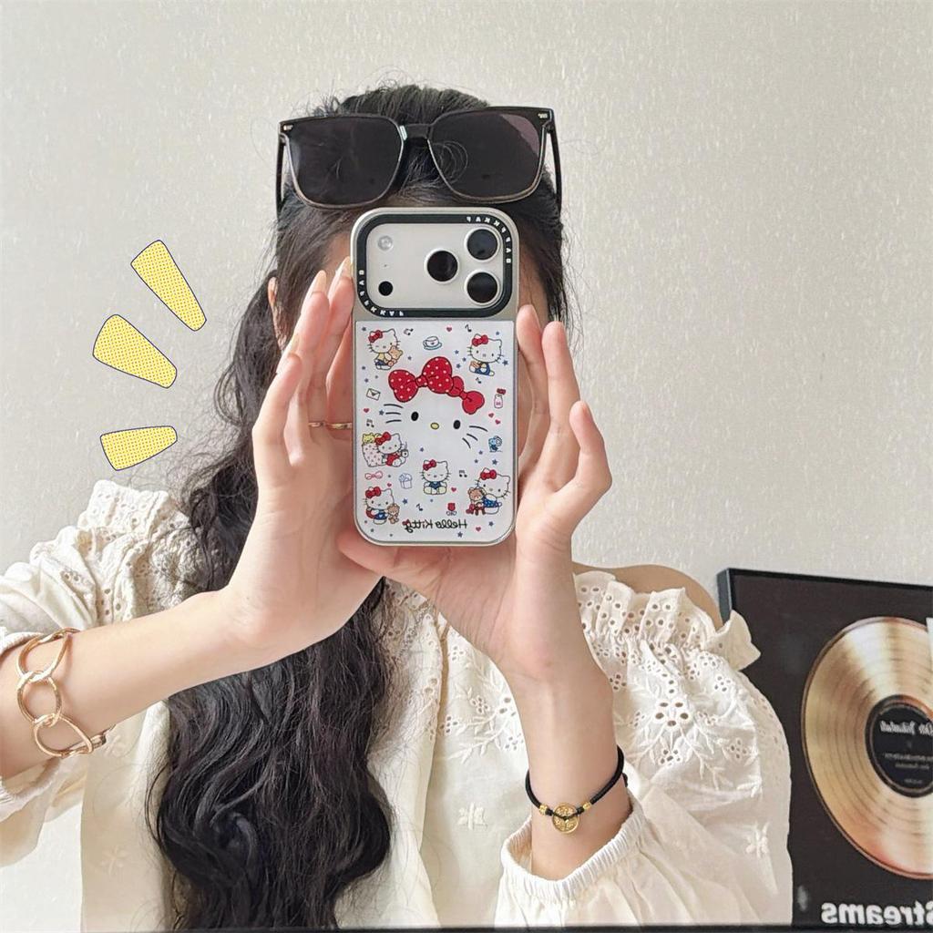 Anti-Drop Electroplated KT Cat Drip Glue Case for iPhone 14/13 Pro Max
