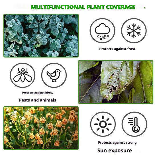 Breathable Plant Frost Cloth Cuttable Garden Freeze Protection Cover Reusable UV-Resistant Non-Woven Fabric Winter Guard for Vegetables Flowers Trees