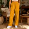 Women’s Casual Relaxed Fit Long Pants with Elastic Waistband and Side Pocket for Everyday Wear and Leisure Activities