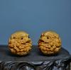Cypress Wood Lion Head Pixiu Hand Massage Ball for Seniors