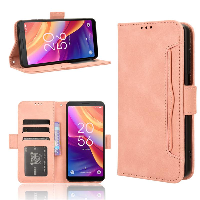 Leather Flip Case with Multi-Card Slots for TCL 501 4G Phone (Model: T433D)