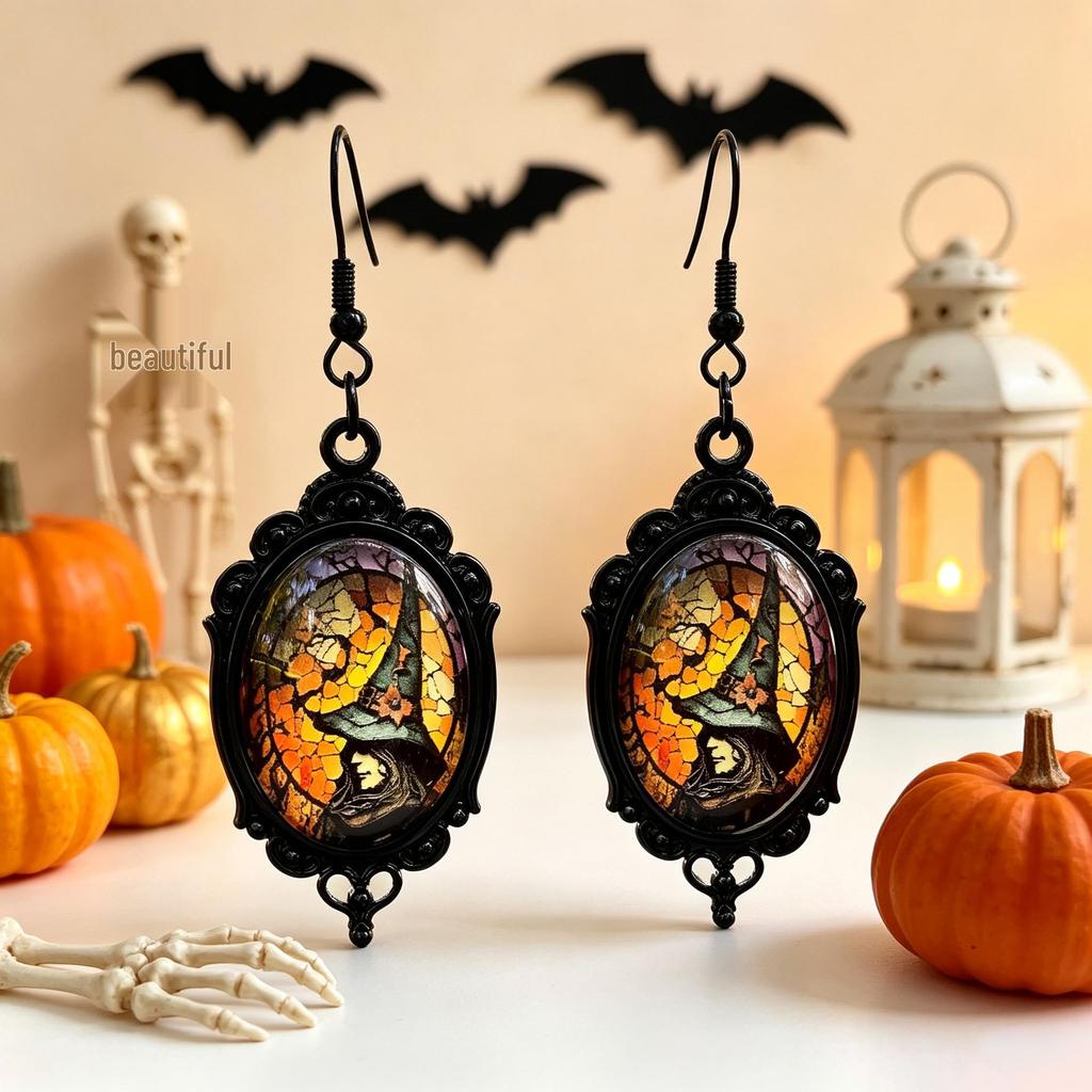 Halloween Dark Series Figure Pendant Earrings - Festival Decorative Ear Hook Style