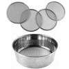 Stainless Steel Soil Sifter Set for Gardening 8 Inch Diameter with 4 Interchangeable Mesh Sizes 0.7/1/3/5mm