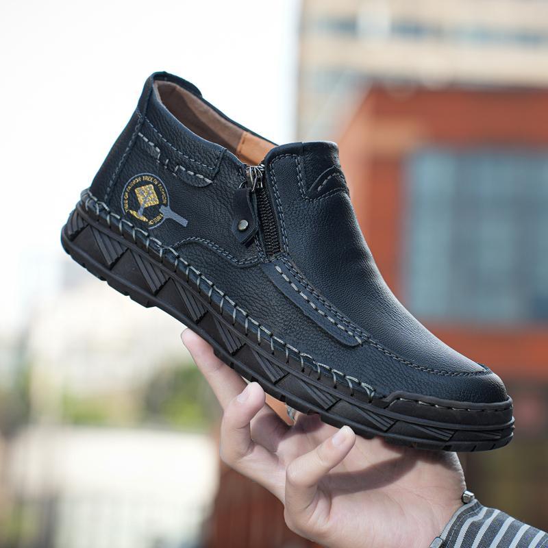 Handmade Split Leather Boots Men Shoes Comfortable Ankle Boots For Men Casual Shoes Large Size Tooling Shoes