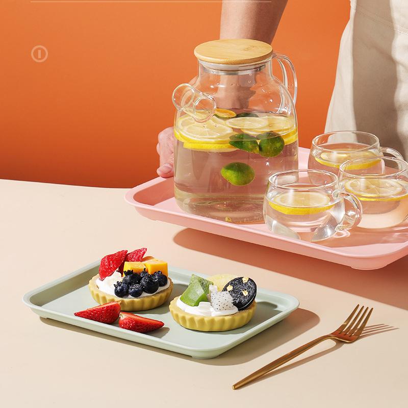 2 stücke Skandinavischen Stil Tablett Kunststoff Haushalt Rechteckigen Wohnzimmer Grill Kaffee Shop Restaurant Tee Tablett