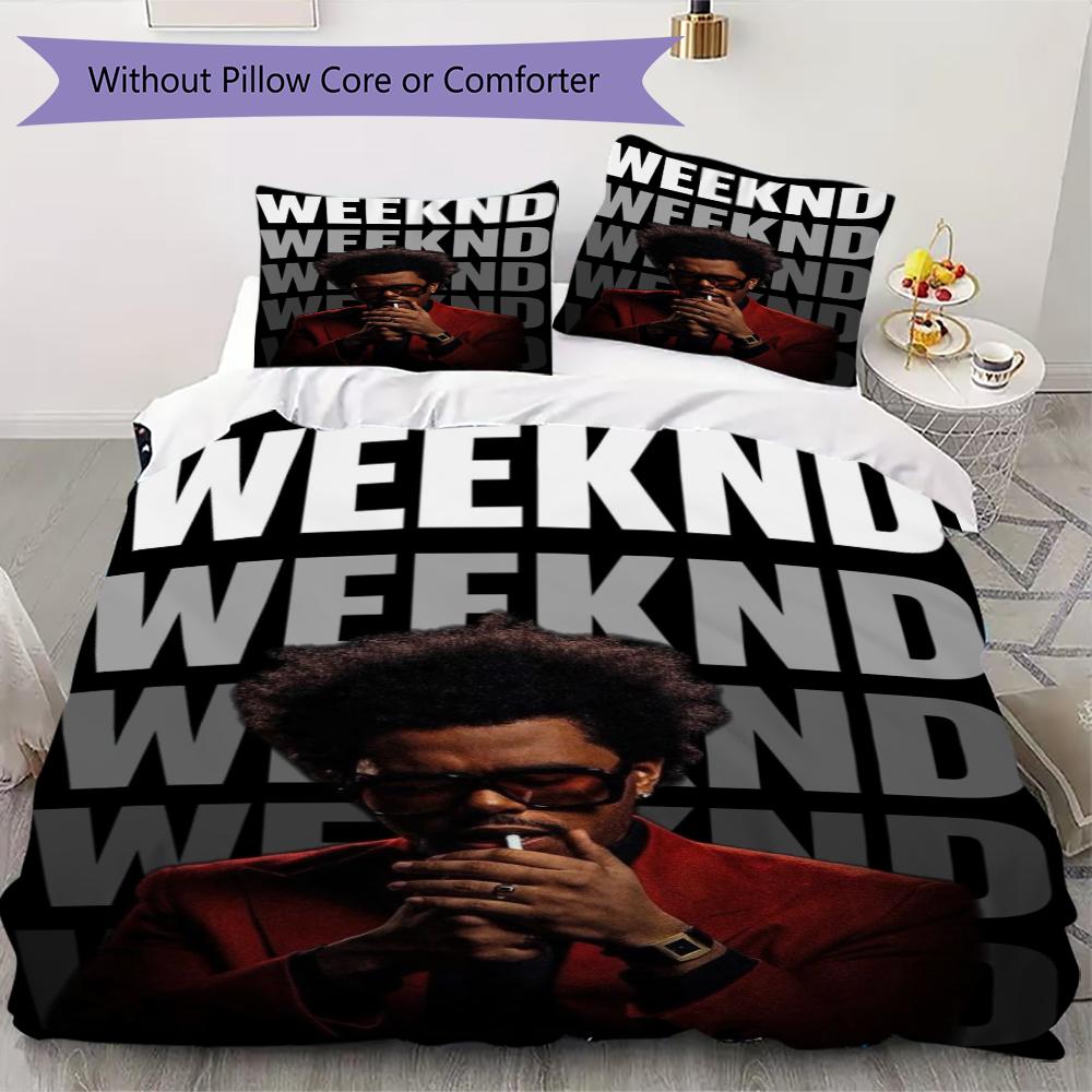 The Weeknd Pattern Bedding Uilt Set Uilt Cover Pillowcase Home Decoration Birthday Gift (1 * Duvet Cover + 2 * Pillowcase Without Core)