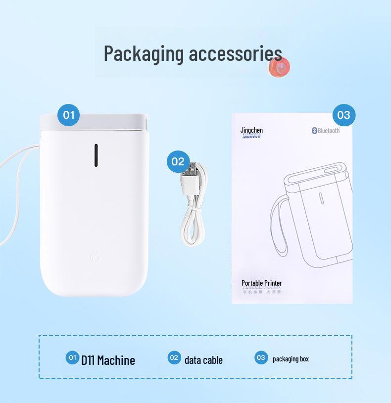 Jingchen D11 Bluetooth Mini-Thermoetikettendrucker