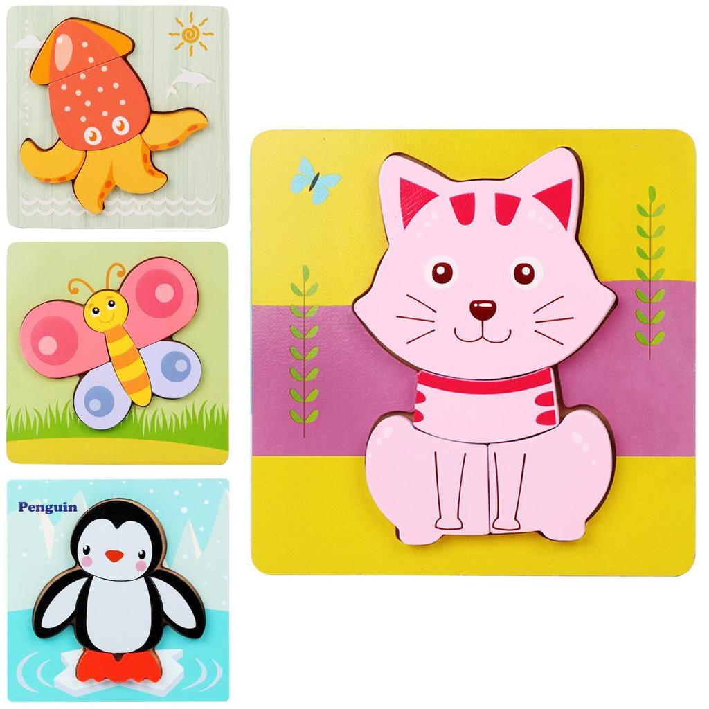 Childrens Wooden 3d Butterfly Puzzle Blocks With Handeye Coordination Development For Early Learning