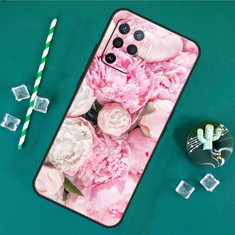 Peonies Beautiful Flower Phone Case For Oppo A18 A38 A58 A78 A98 A40 A60 A80 A91 A15 A17 A74 A94 A54 A57S A16 A76 A96