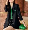 Herbst Temperament Blazer Für Frauen Formale Kerb Einreiher Schwarz Blazer Damen Büro