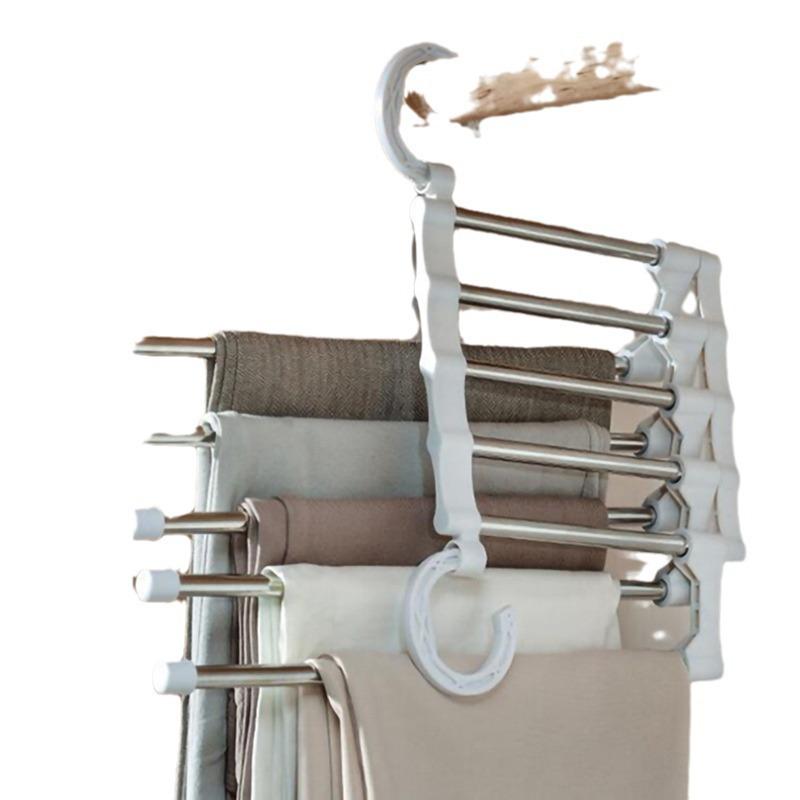 Multifunctional Folding Pants Rack: No-Mark, Non-Slip, Space-Saving Hanger for Wardrobe Organization.