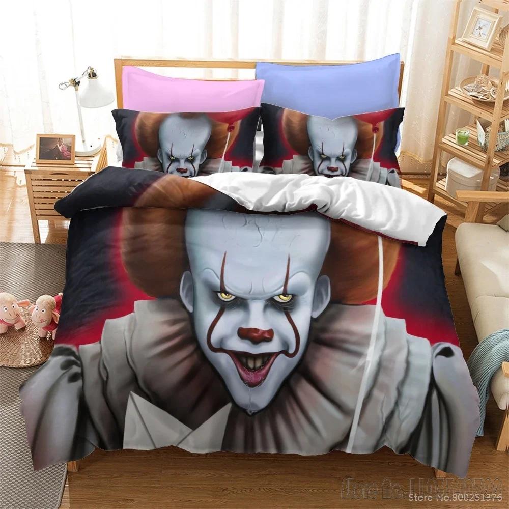 Stephen King's It Twin Full Queen King Duvet Cover Set HD Comforter Cover Bedclothes for Kids Bedding Sets Bedroom Decor