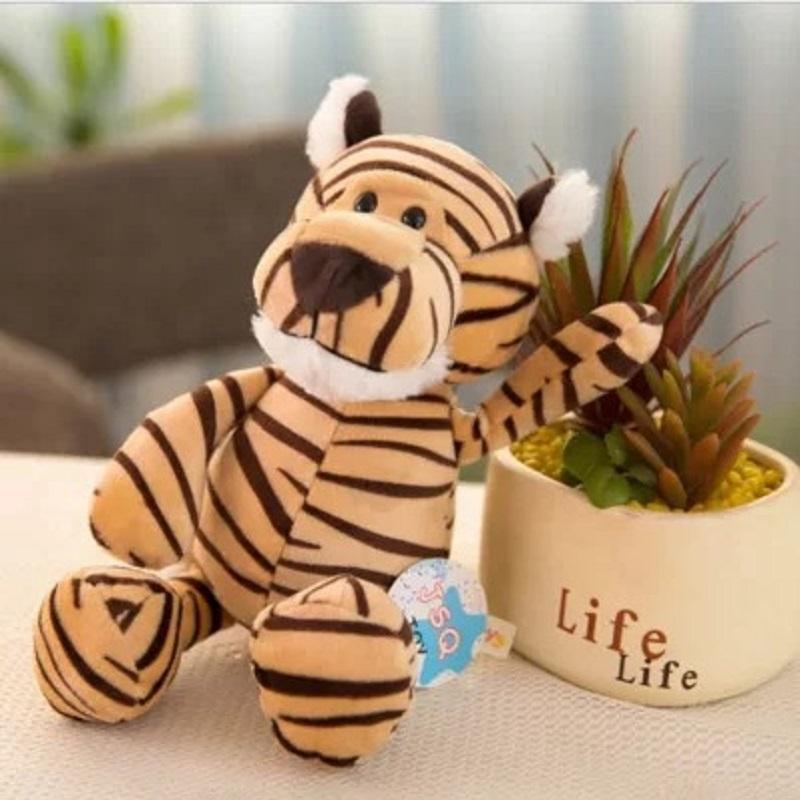 Stuffed Plush Animals Toys Soft Dolls Jungle Lion Elephant Tiger Dog Fox Monkey Deer Children Gift Kawaii Baby Kids Hobbie Toys