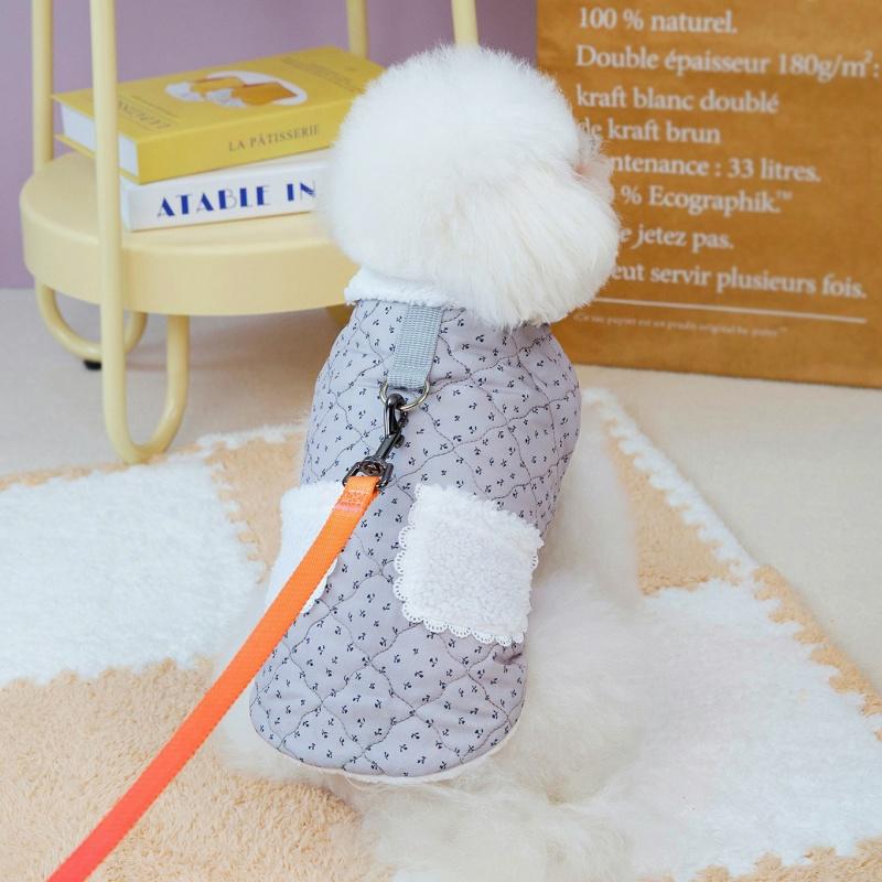 Cute Print Dog Down Jacket Soft Plush Dog Clothes Luxury Puppy Jacket Coat Winter Warm Cat Vest Cozy Pet Overcoat Bichon Apparel