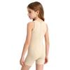 Kids Girls Gymnastics Dance Bodysuit Round Neck Sleeveless Back Invisible Zipper Thigh Length Jumpsuit for Practice Training