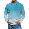 Men's Casual Style Solid Color Loose  Shirt Long-sleeved Top