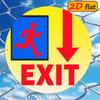 Red Exit Running Figure Sign 20x20cm Aluminum Outdoor Emergency Safety Plaque Highly Visible Warning Decorative Gift
