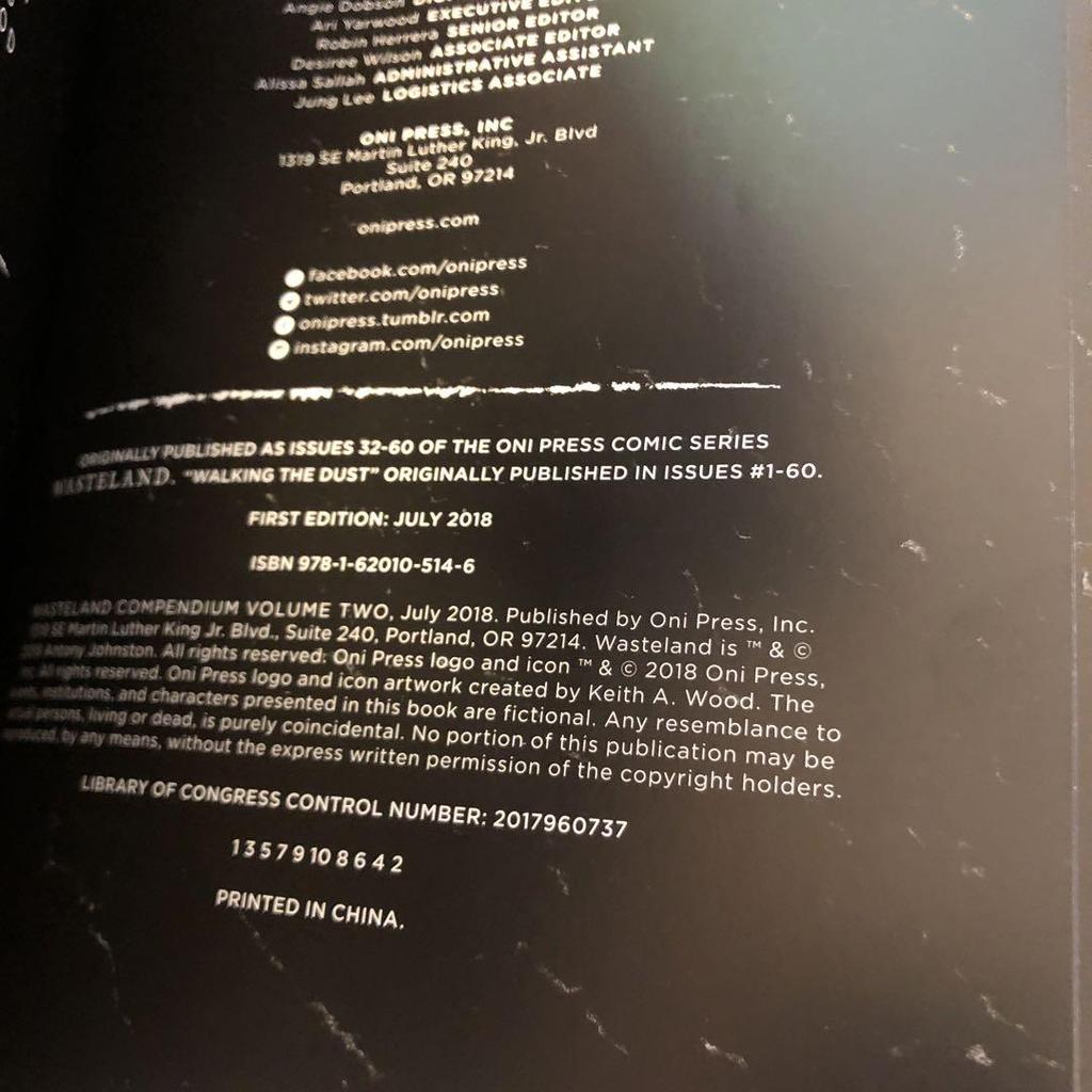 [USED] Wasteland Compendium 2 Antony Johnston