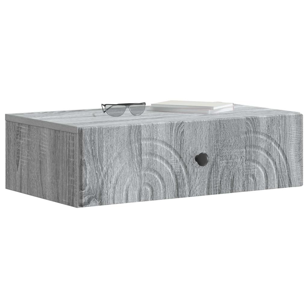Wall Mounted Side Table Grey Sonoma 59 x 34.5 x 17 cm