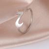Lemegeton Cute Lazy Little Cat Rings Pattern Exquisite Leisure Circle Jewelry Minimalism Daily Wear Women Decoration Finger Hoop