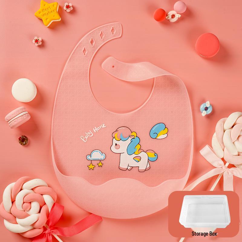 Ultra-Thin Waterproof Silicone Bib for Babies - Soft and Durable Drool and Food Catcher