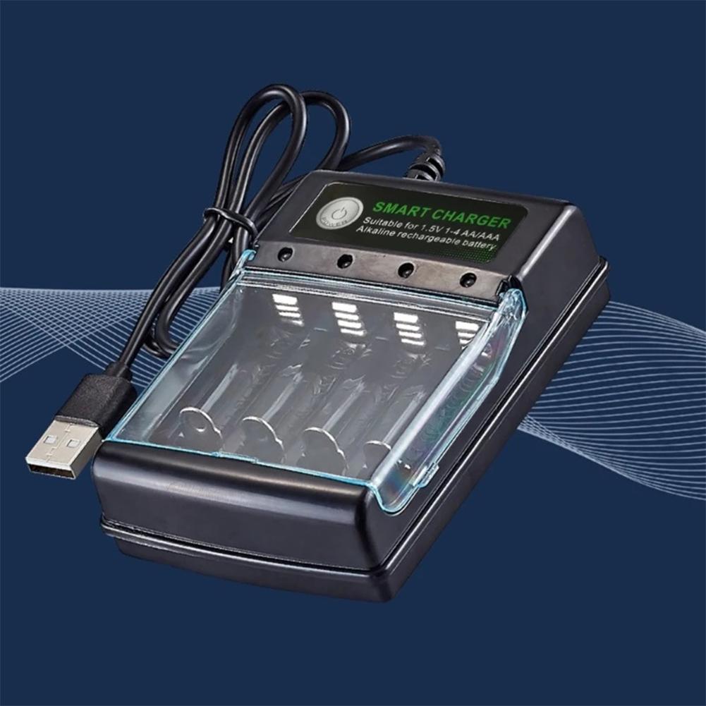 4 Slots Battery Charger Independent Charging Speedy Smart Charger Intelligent Battery Charger for 1.5V AA/AAA Batteries Charger