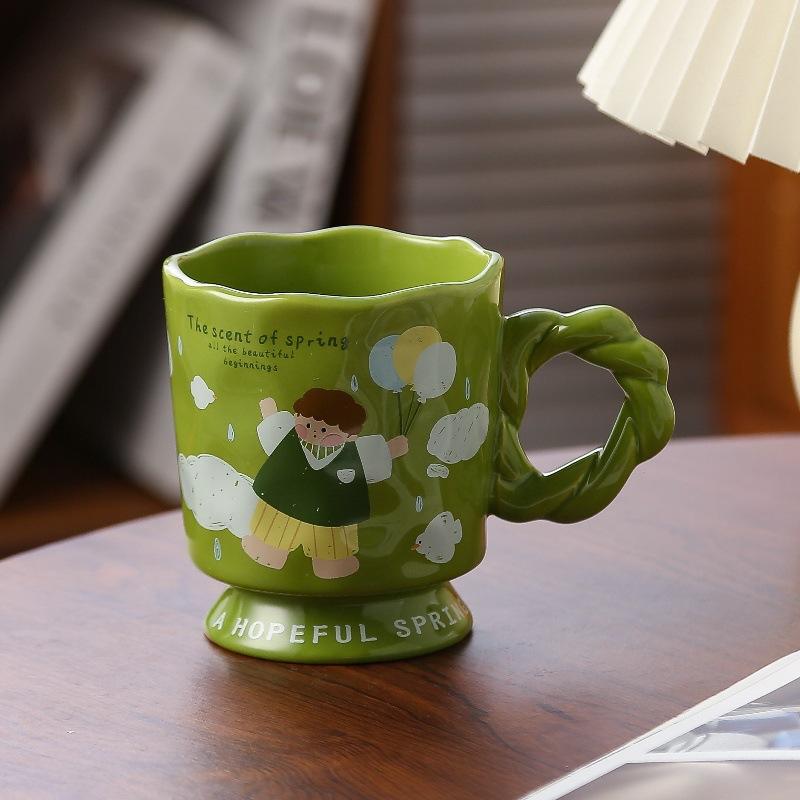 

Мила Чашка Дівчина Чашка для Води Домашня Офісна Чашка Високоякісна Керамічна Чашка Чашка для Сніданку Чоловіки 301-400ml