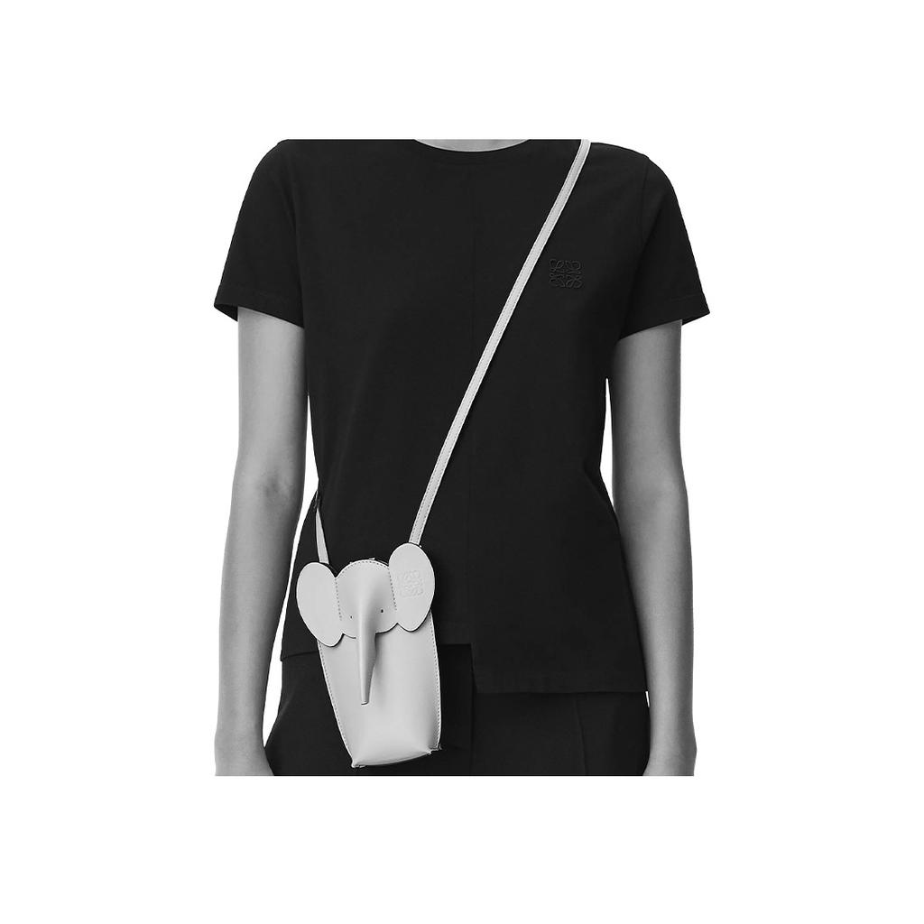 New LOEWE Elephant Pocket Cow Leather Cell Phone Pouch, Shoulder Bag, Crossbody Bag Regular Women's Light Celadon Glaze C623B02X04-8764
