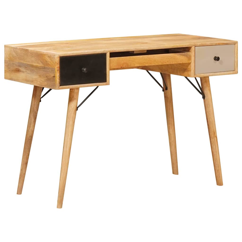 Desk Brown 110 X 55 X 76 Cm Solid Mango Wood