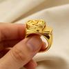 Creative Simulation Lighter Rotatable Copper Ring,Fashion Trendy Cool Punk Finger Jewelry for Men Daily Wear Party Festival Gift