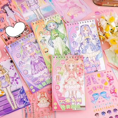 Yousheng Fashion Doll Dress-Up Sticker Book for Girls DIY Paper Craft with Reusable Stickers Creative Activity Toy for Kids Cute Handmade Gift for