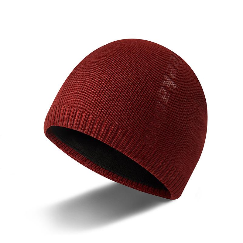 

Осень и зима новая рельефная вязаная шапка холодная шапка сумка для скейтборда головная шапка флисовая теплая шерстяная шапка зимняя шапка для катания бордовый