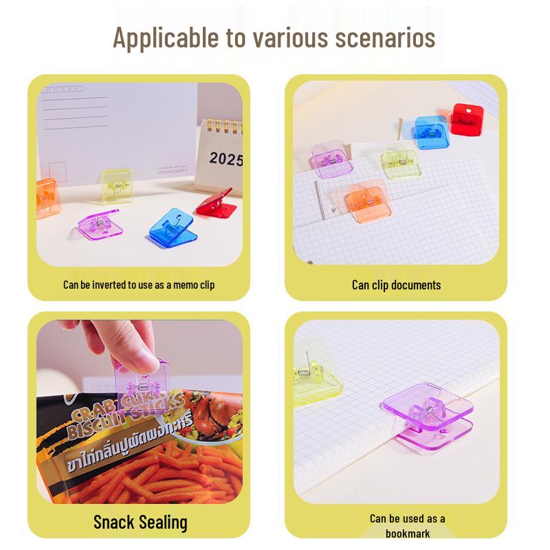 Acrylic Transparent Square Planner Clips for Documents & Tickets