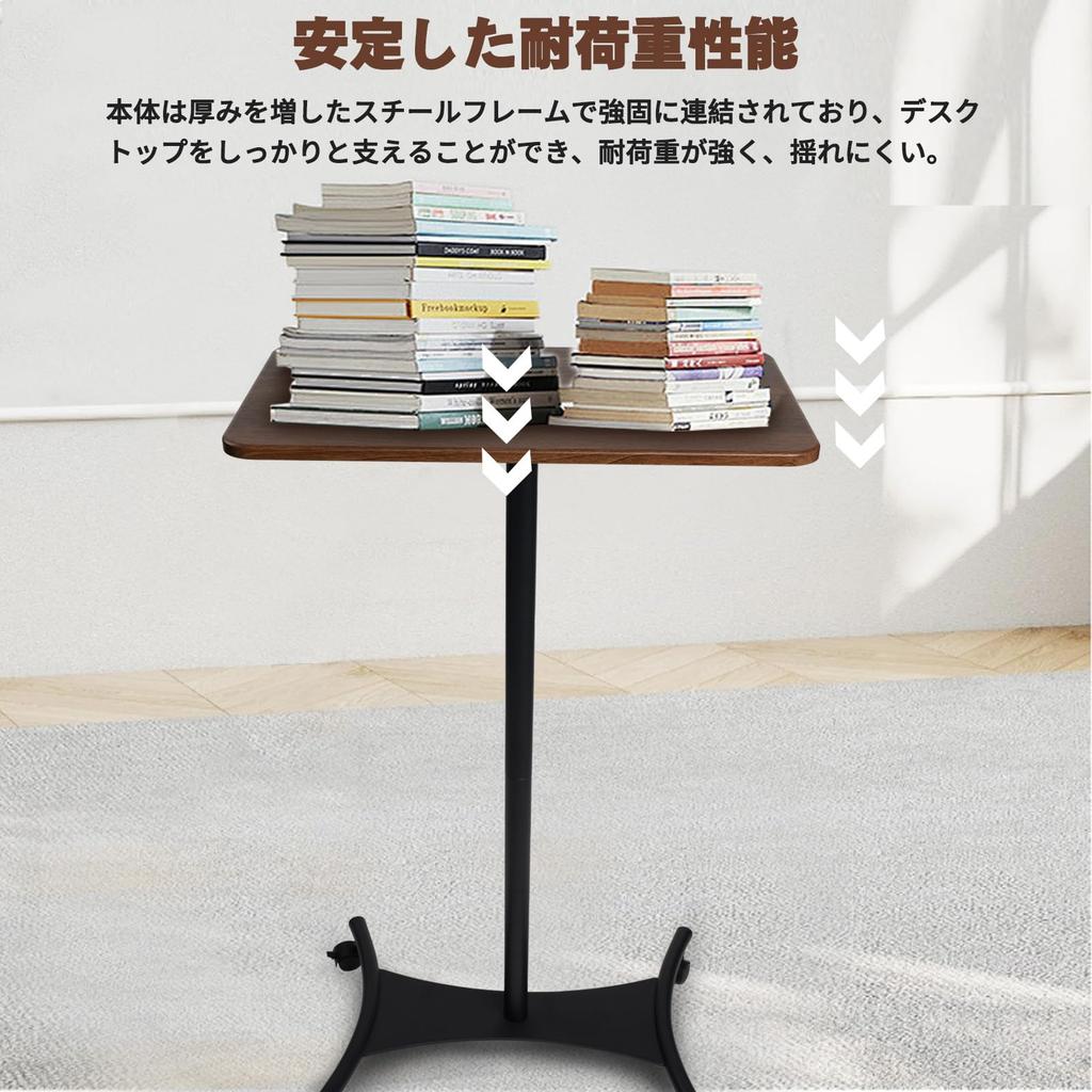 KLD Standing Desk for Side Bedside Sofa Bedroom Coffee Laptop Projector Easy Suitable for Meeting and Paraffin Wood Finish Laptops, Table, Table,