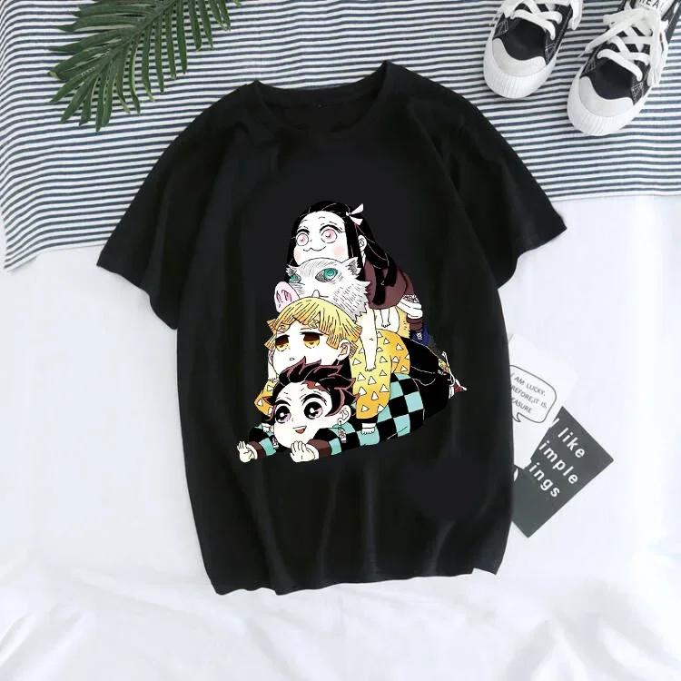 Japanisches Anime Demon Slayer T-Shirt für Damen Kimetsu No Yaiba Nezuko T-Shirt Weiblich Tanjirou Kamado Grafik y2k Kleidung Oberteile