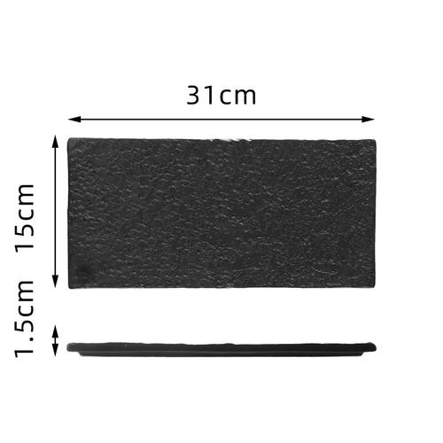 

Креативная черная керамическая десертная тарелка для семейного ужина, жареного мяса, стейка, скандинавского ресторана, украшения еды, фруктового салата