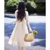Shangjing Women's Elegant Printed Square Neck A-line Dress