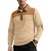 Fashionable Men's Sweater Lapel Patchwork Embroidery Casual Commuting Sports Zipper Sweatshirt