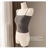 Bonas Women's Camisole with Bra Pads, Dual-Layer, Bra-Free, Summer Thin Style, Beautiful Back Tube Top