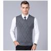 Men S Sleeveless V Neck Plaid Knit Vest Pullover Casual Top