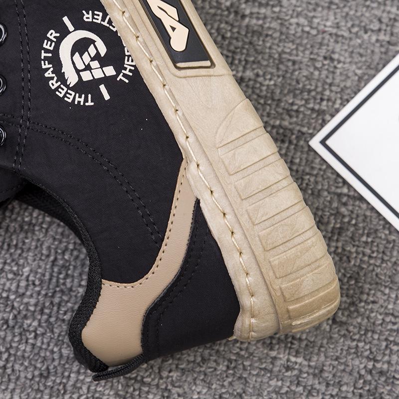 New Autumn Men's Shoes One-foot Laziness Shoes Canvas Casual Shoes Breathable Men's Lace-up Trendy Shoes