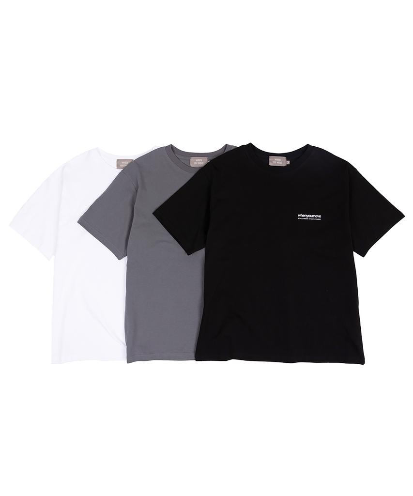 WHEN YOU MOVE Silket Cotton Basic Logo Short Sleeve T-Shirt (3 Colors)